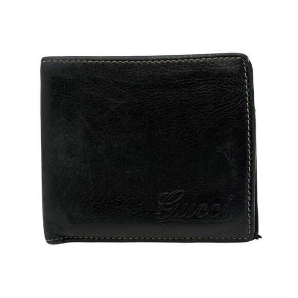 Gucci Cursive Logo Leather Bifold Wallet - Picture 1 of 8